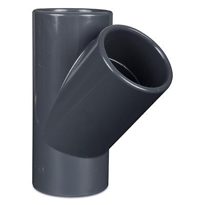 PVC Rohr T Stück 45° mit 3x Klebemuffe